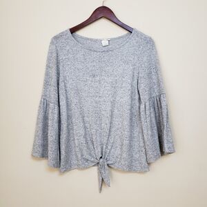 CAUTION TO THE WIND Front Tie Sweater